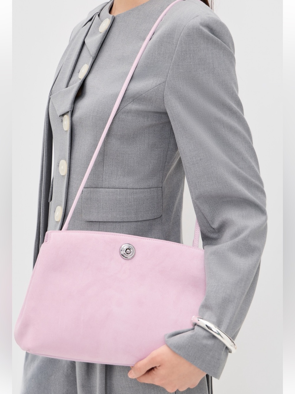 Liffner large Suede Pink Women's Clutch Bag